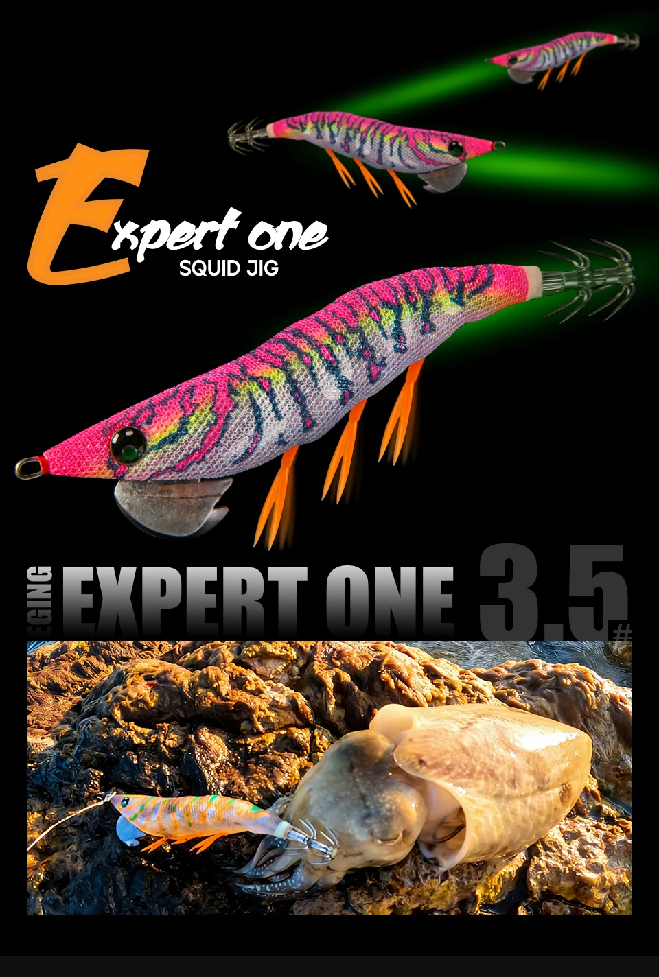 Señuelo luminoso AJLURES para calamar en agua profunda