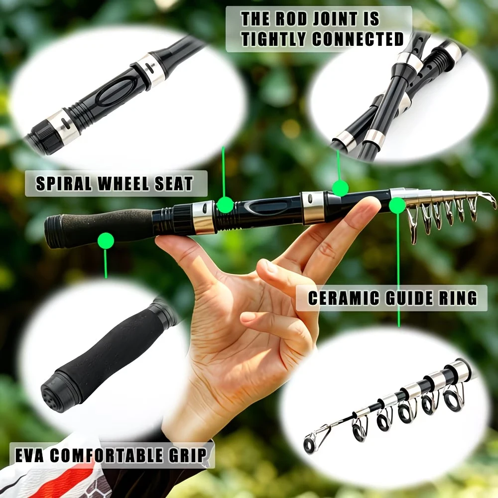 Caña telescópica de carbono mini para trucha y carpa – potencia media - imagen 5