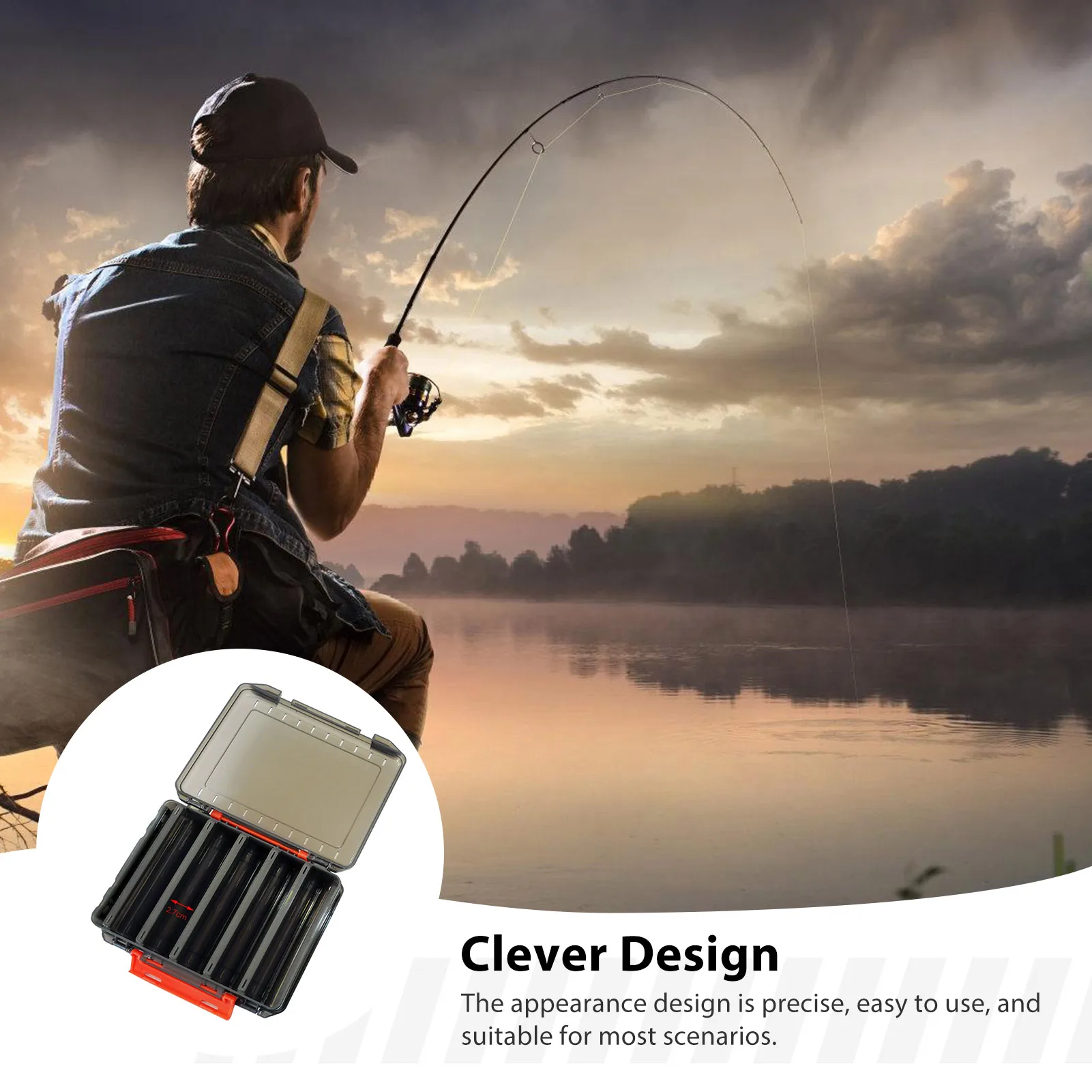 Caja organizadora de pesca de doble capa DKSHETOY