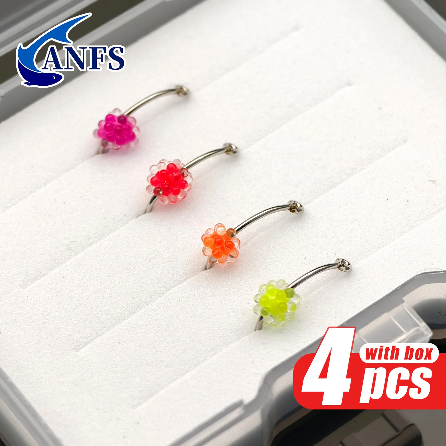 Moscas de pesca tipo huevo para hielo con anzuelos - imagen 4