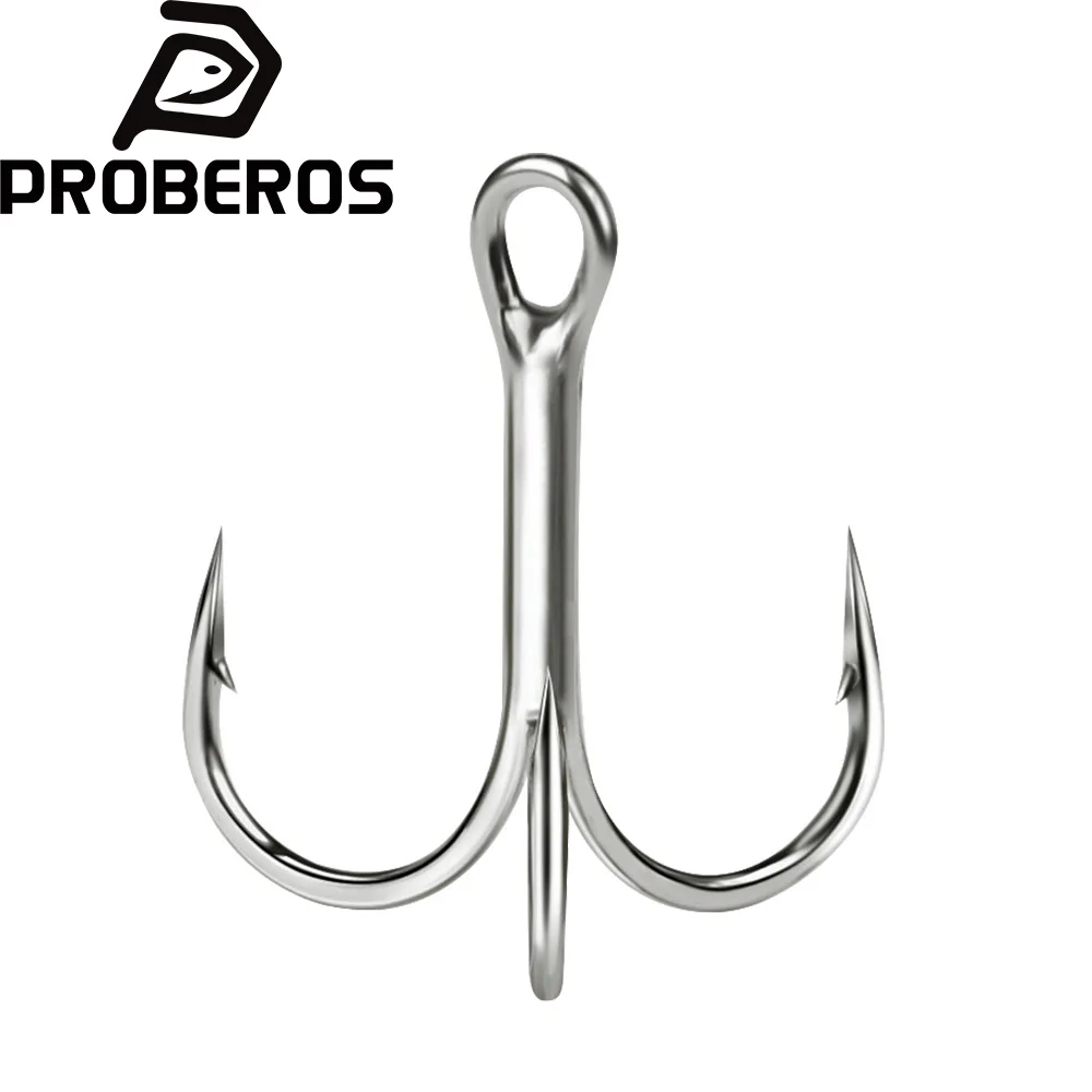 PROBEROS Anzuelos triples de acero al carbono para agua salada
