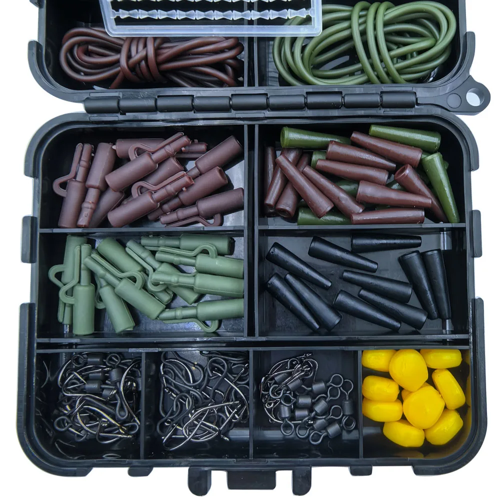 Kit pesca carpa con caja accesorios, conectores giratorios y anzuelos - imagen 5