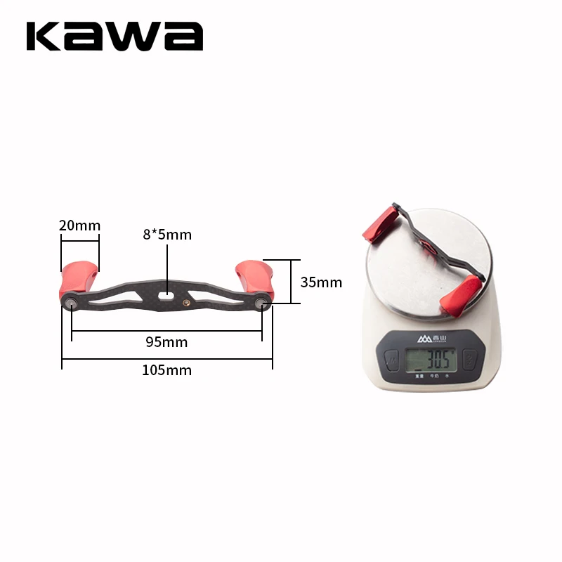 Kawa Maneta de carrete en carbono para Daiwa y Abu, perilla aleación - imagen 5