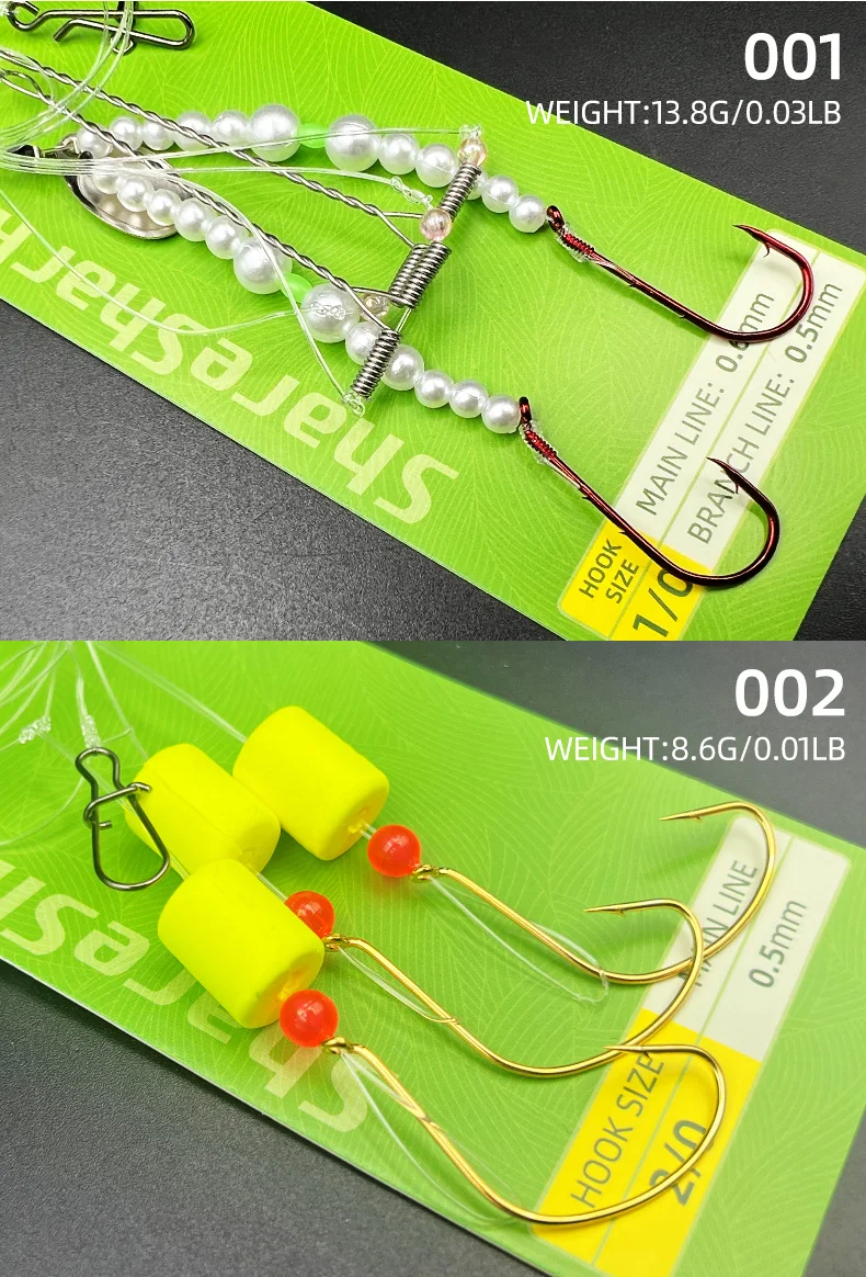 Detalle de componentes del kit de pesca