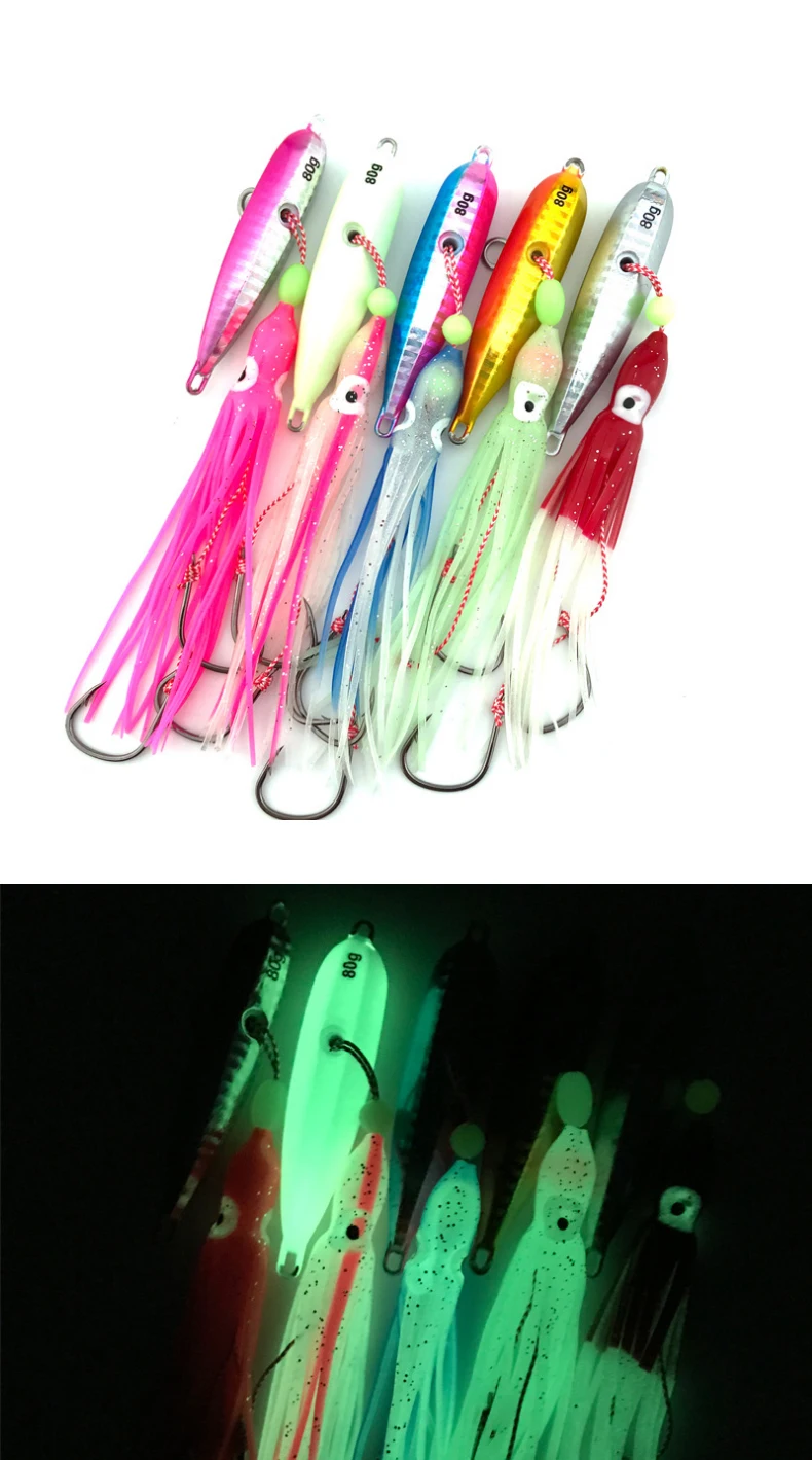 Anzuelo de pesca Kawa con cebo de gusano de plomo