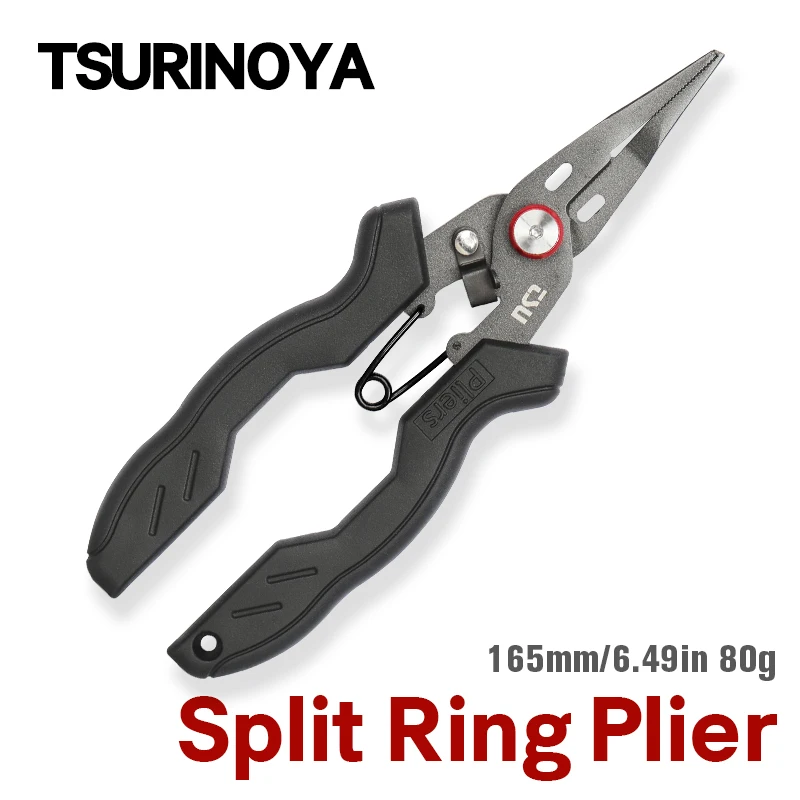 TSURINOYA RS-165 alicates de pesca inox con mango de goma y cortalíneas - imagen 2