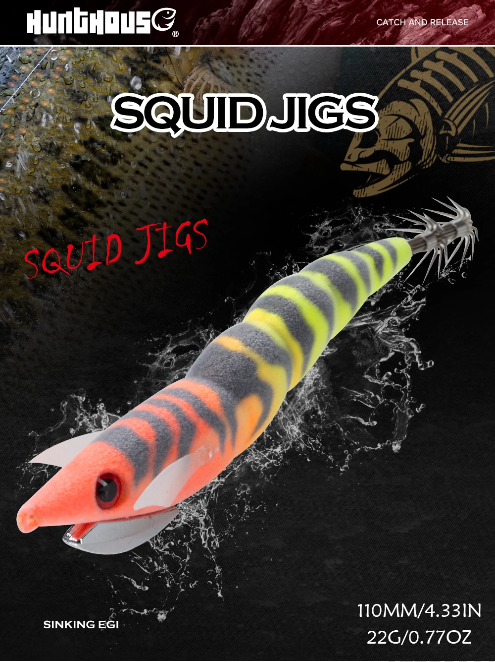 Señuelo Egi luminoso Hunthouse para pesca de calamar