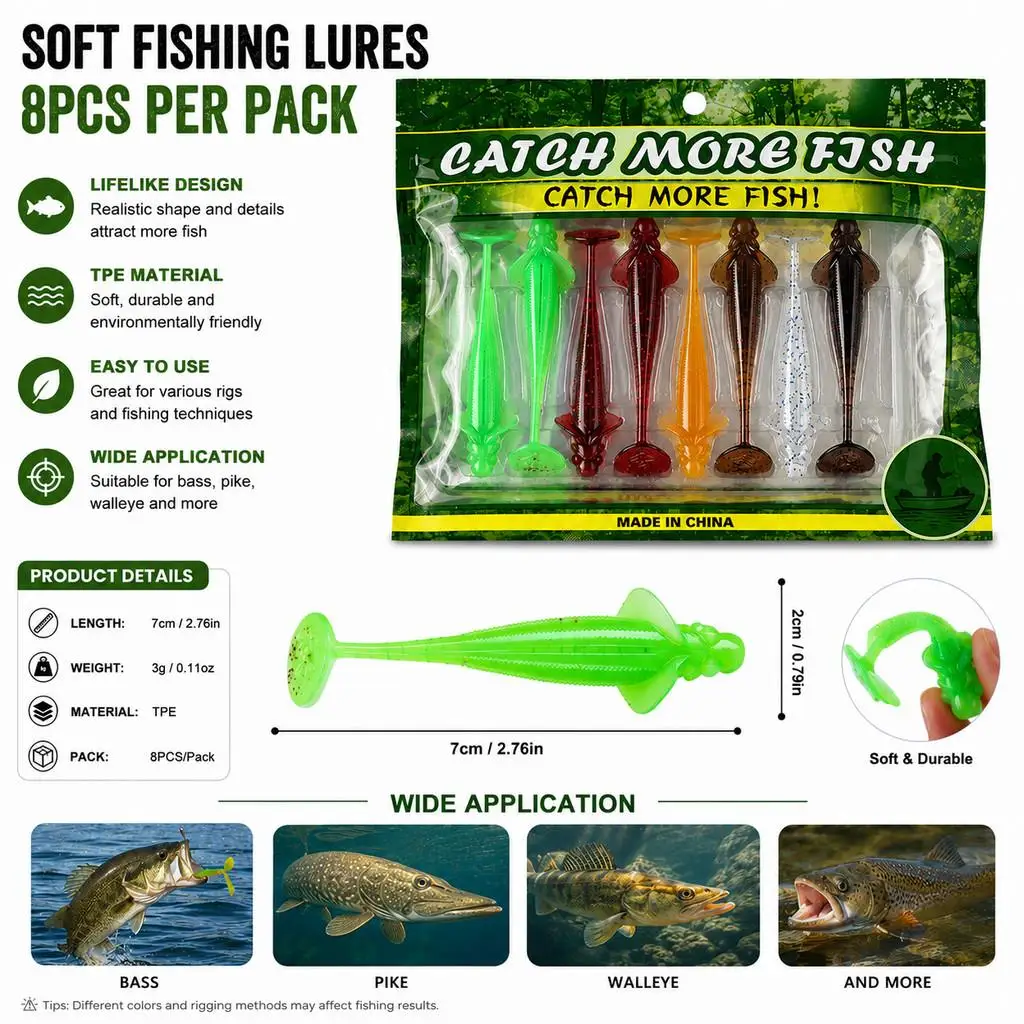 Swimbaits de vinilo blando para lucio, lubina y lucioperca multicolor