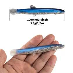 Señuelo blando Swimbait Anguila Loach 10 cm ojos 3D para lubina