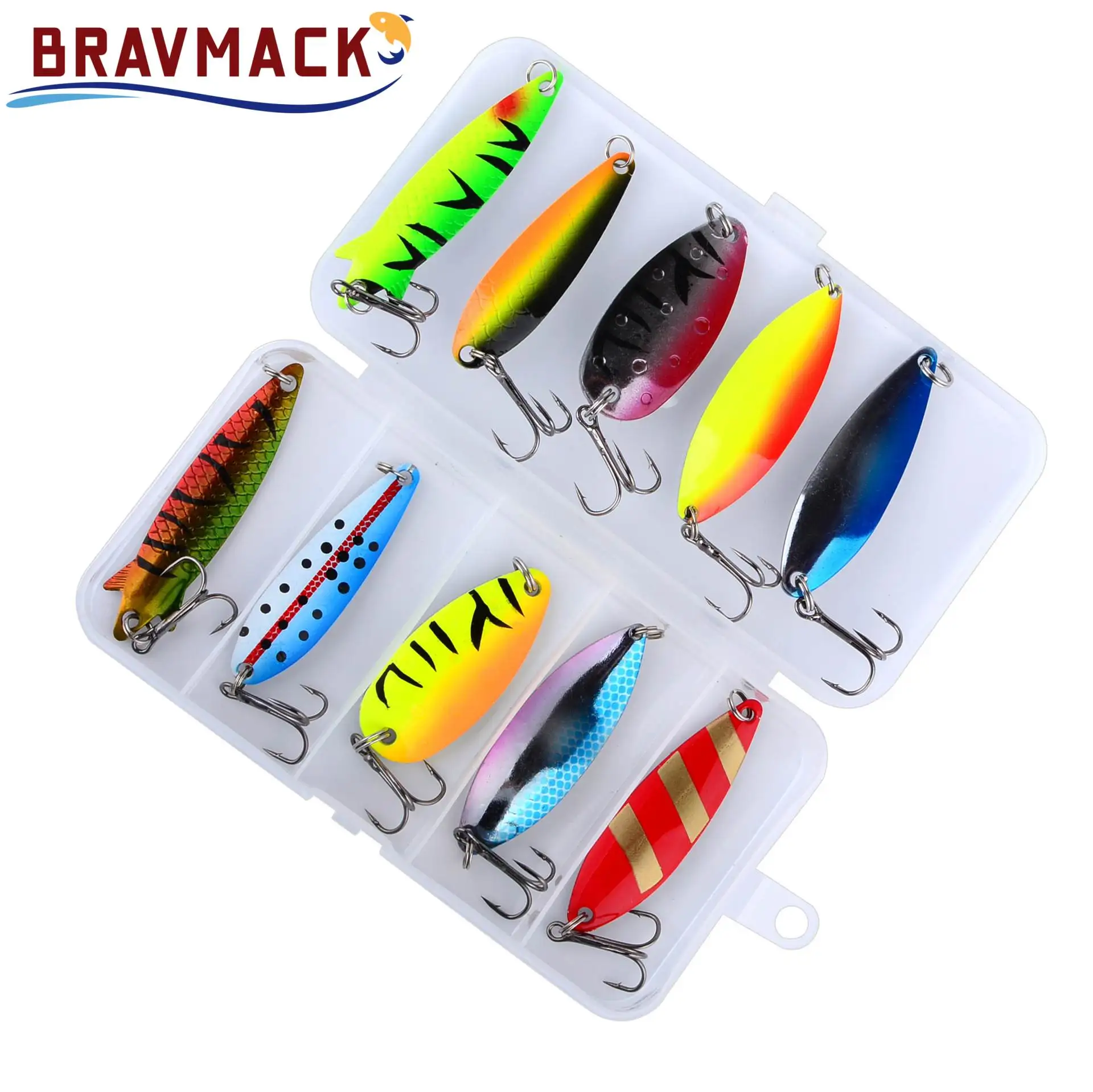 BRAVMACK Señuelos metal duro tipo cuchara spinner wobbler – Carpa - imagen 4
