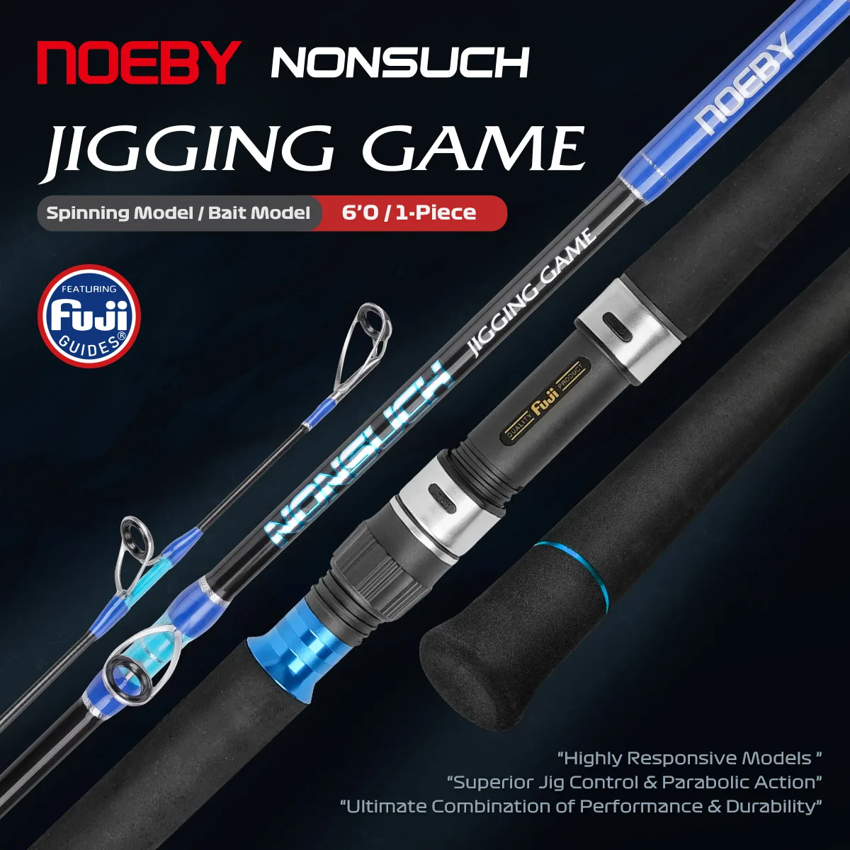 Caña jigging NOEBY NONSUCH Fuji spinning para grandes capturas