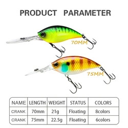Wobbler Walk Fish 70mm Flotante – Ojos 3D para Lubina