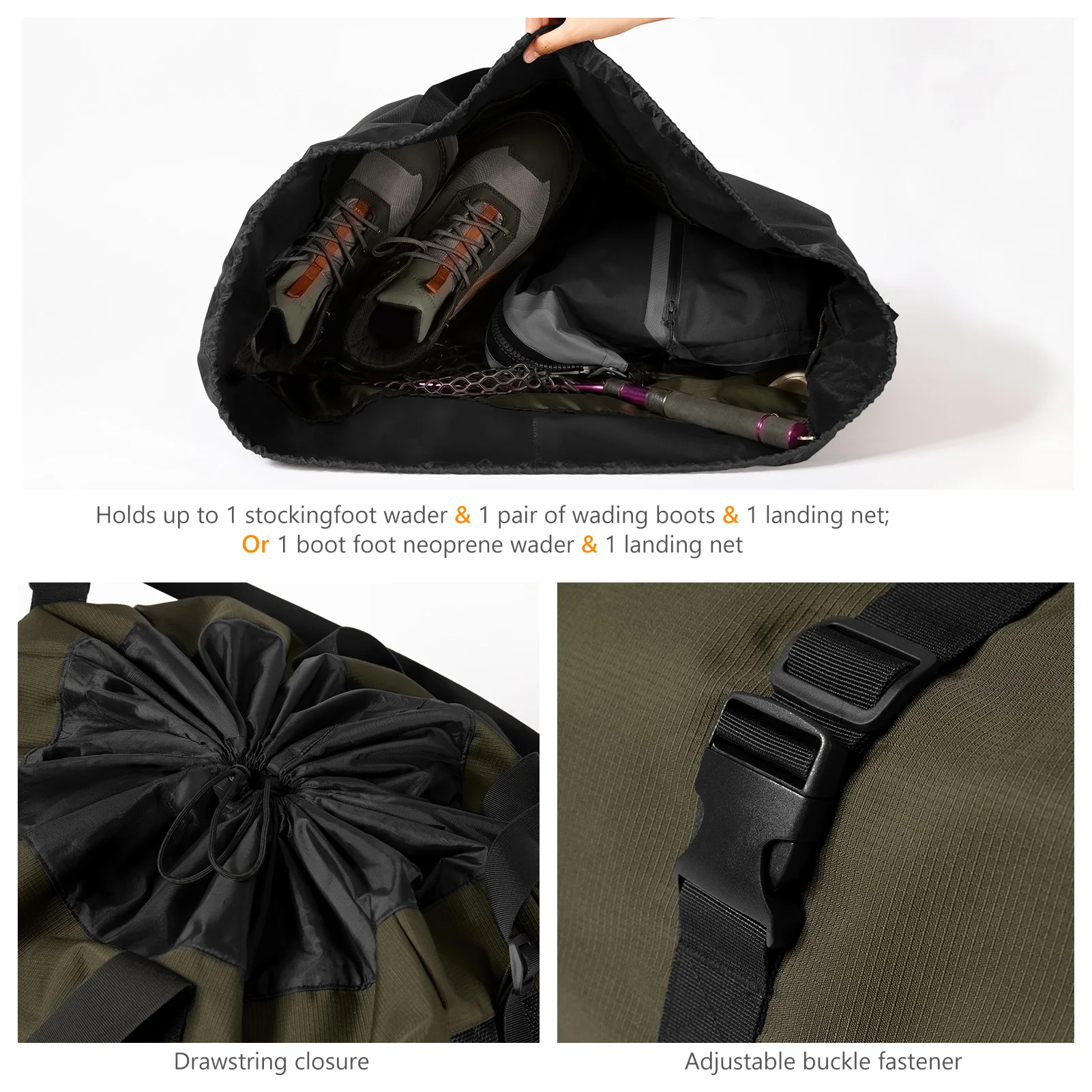 Bassdash FP08 Bolsa plegable para waders – Cambiador y botas - imagen 4