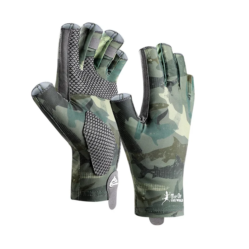 Guantes half finger pesca – Antideslizantes con protección solar - imagen 4
