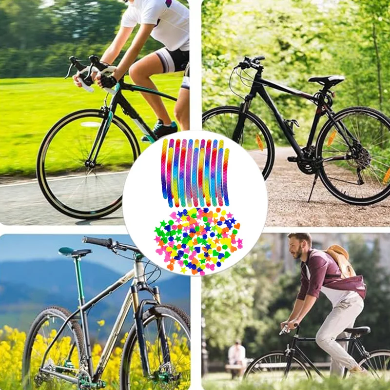 Adhesivos reflectantes para ruedas bicicleta con cuentas decorativas - imagen 5