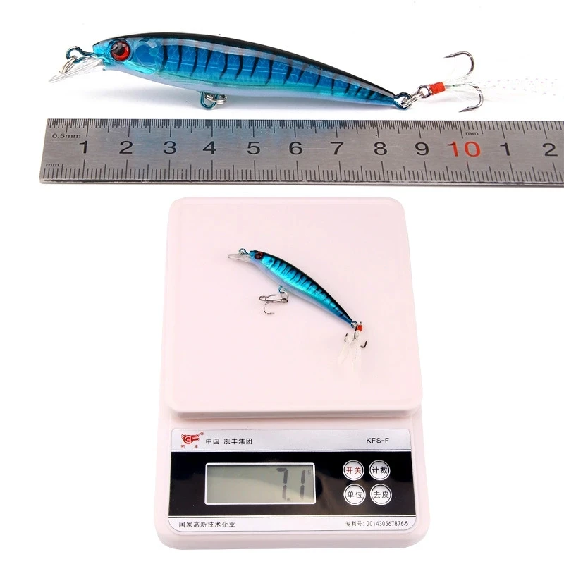 Señuelo minnow biónico ojos láser 3D con anzuelo triple pluma - imagen 2