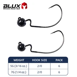 BLUX Jig Head Ovalado para Vinilo con Anzuelo Giratorio