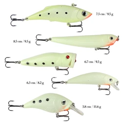 Señuelos VIB luminosos sin pintar Free Fisher – popper y crankbait