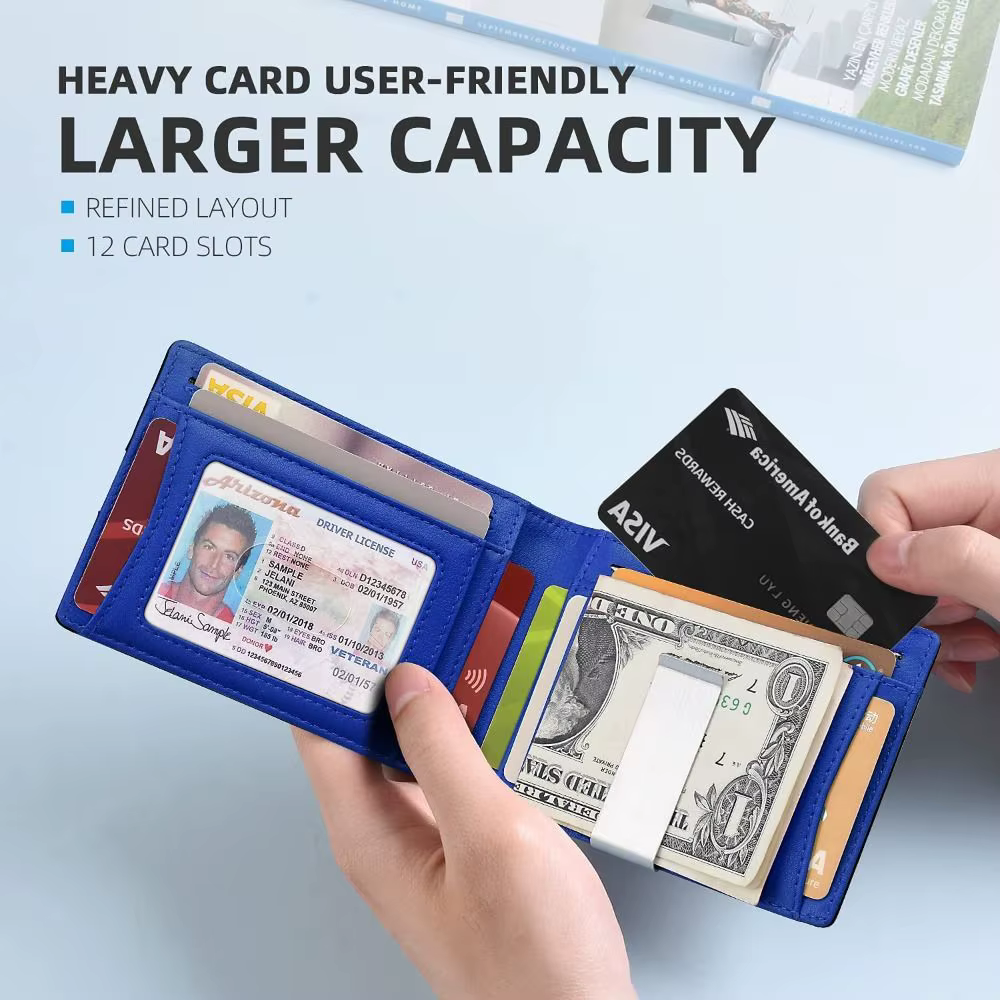 Cartera delgada con bloqueo RFID, clip y bolsillo frontal - imagen 2