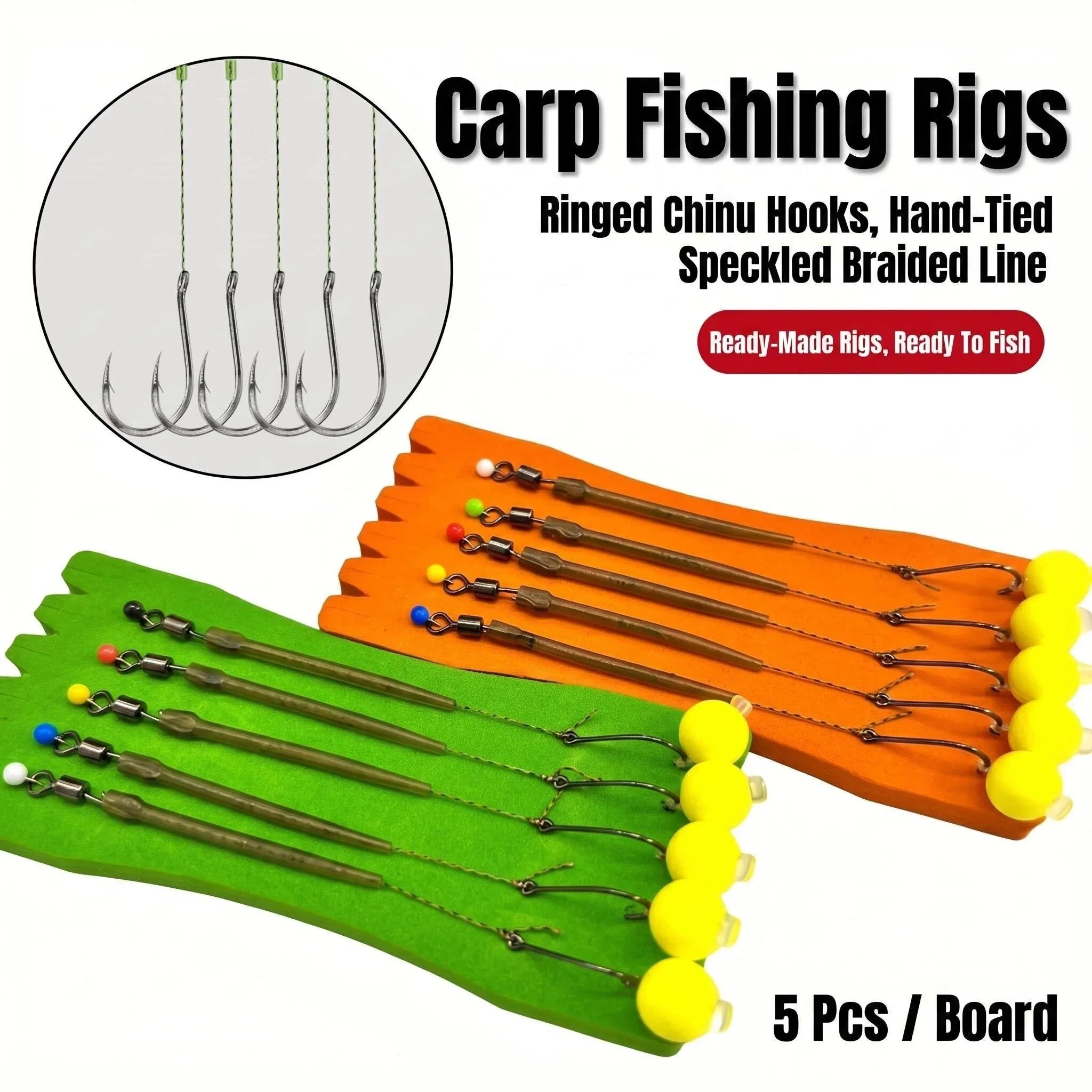 Anzuelos de giro para carpa prefabricados para señuelos y cebos - imagen 4