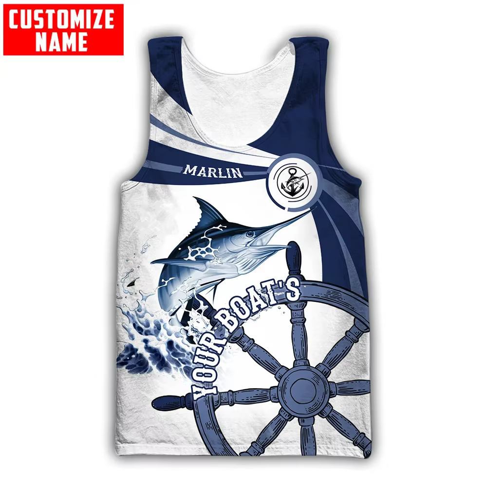 Chaleco 3D Marlin/Wahoo – Camiseta sin mangas de pesca unisex - imagen 2