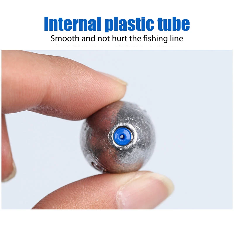 Plomos de pesca huecos con conector integrados en línea