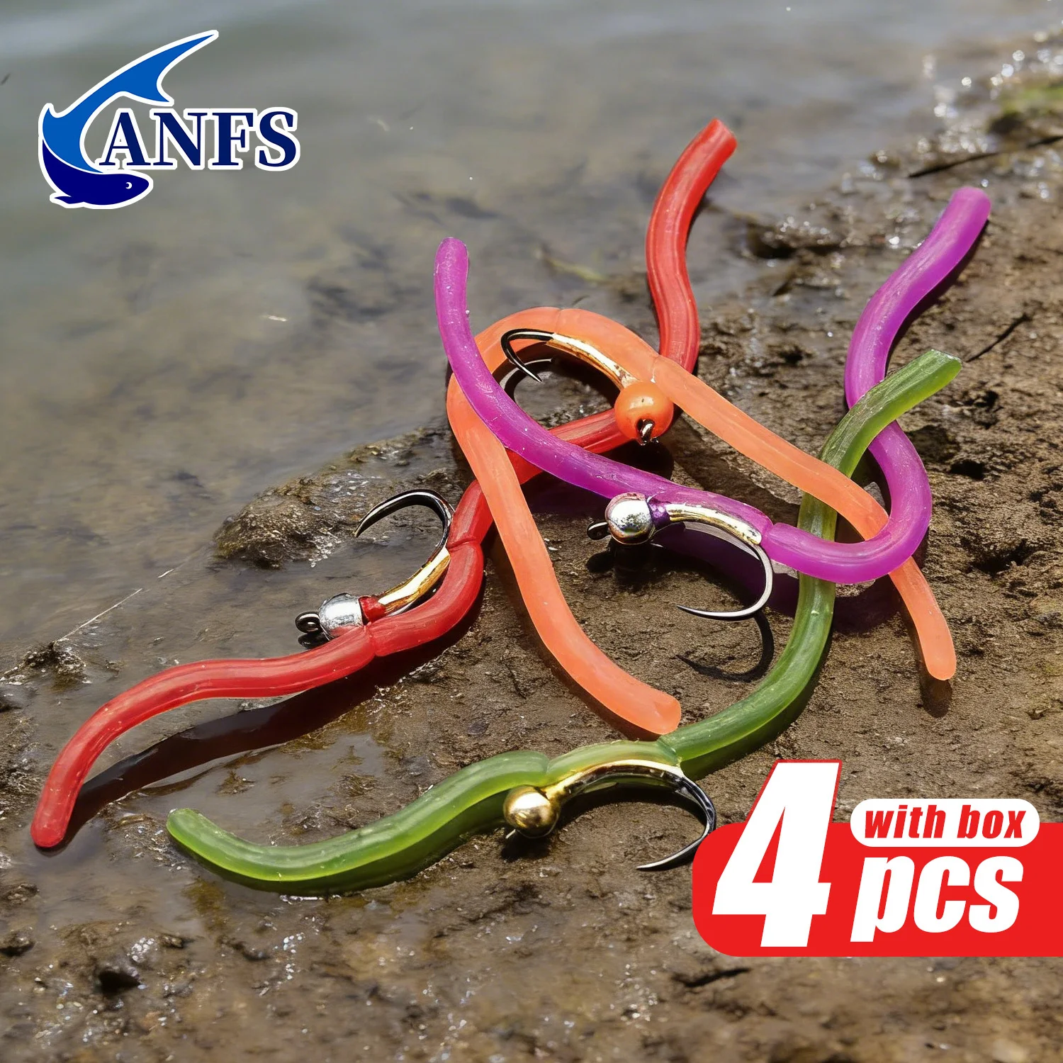 ANFS anzuelos de mosca estilo lombriz para moscas atadas a mano - imagen 2