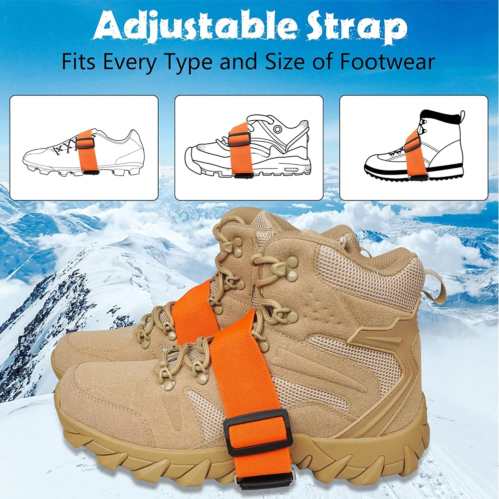 Crampones antideslizantes nieve con puntas de wolframio y correas - imagen 3