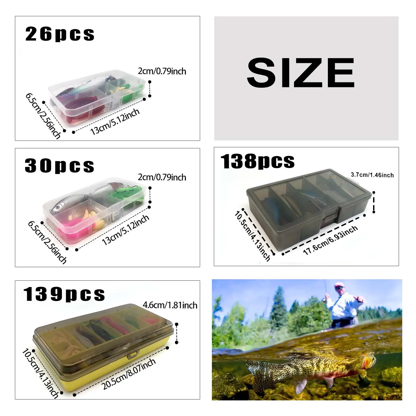 Conjunto de señuelos para lubina y lucio: vinilos, jig y cucharas - imagen 2