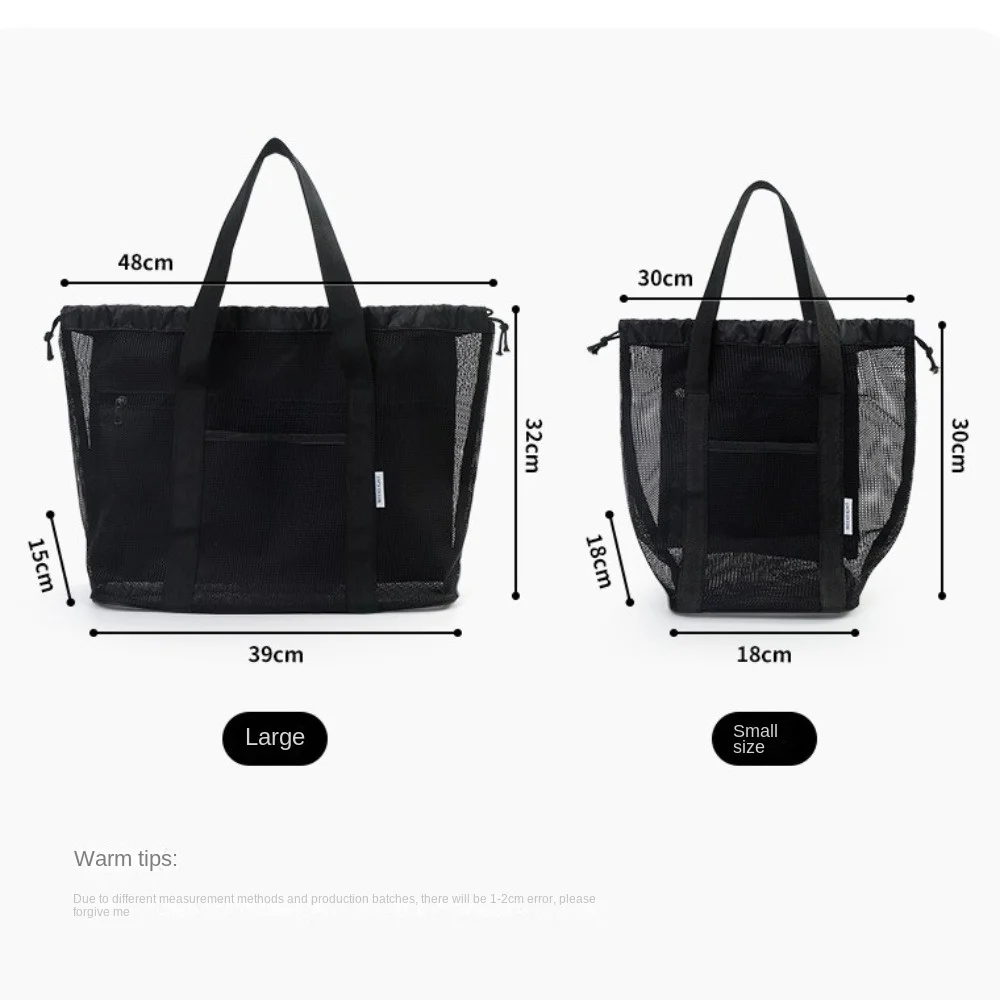Bolsa de malla portátil en uso