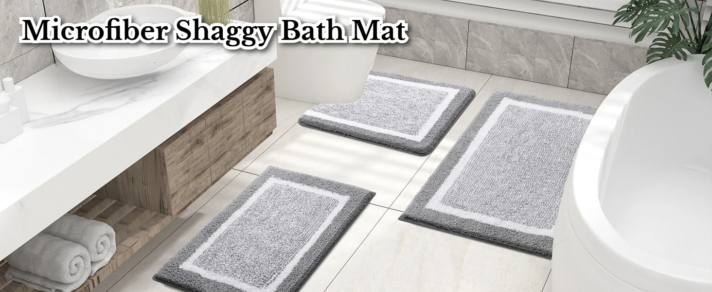 Alfombra de baño de microfibra afelpada en forma de U con diseño degradado
