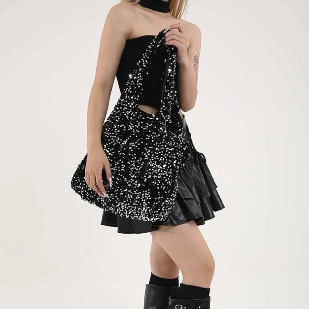 Bolso bandolera con lentejuelas gran capacidad para mujer - imagen 4