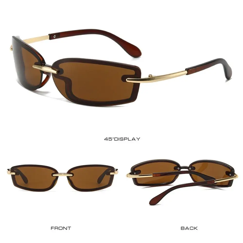 Gafas de sol cuadradas sin montura caramelo con protección UV - imagen 2
