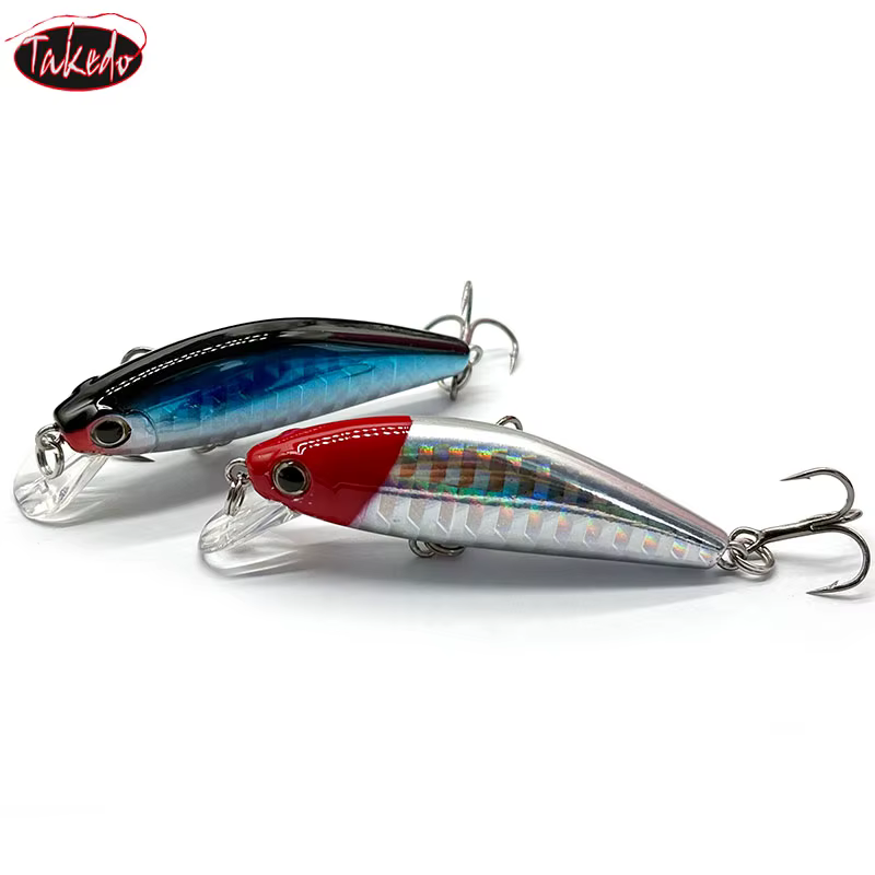 TAKEDO LB50 Señuelo Minnow de Hundimiento Lento con Anzuelos VMC - imagen 4