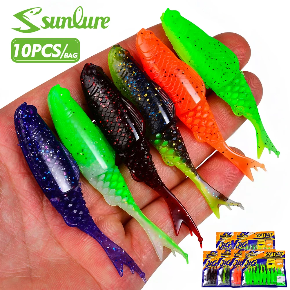 Sunlure señuelo blando cola en T para lubina, pesca artificial - imagen 5
