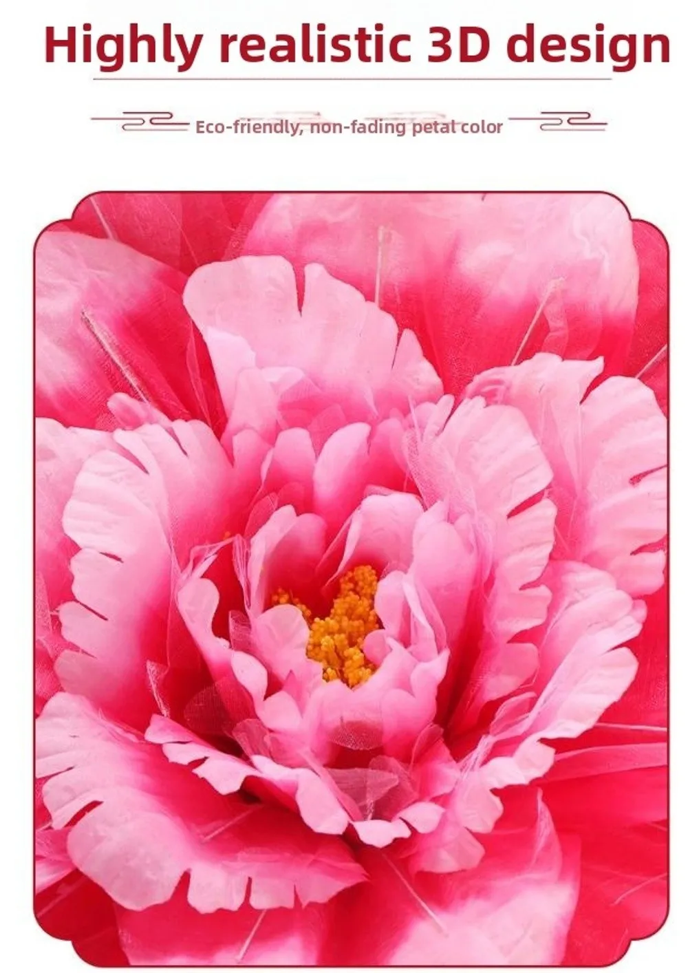 Peonía rosa de 50 cm para danza