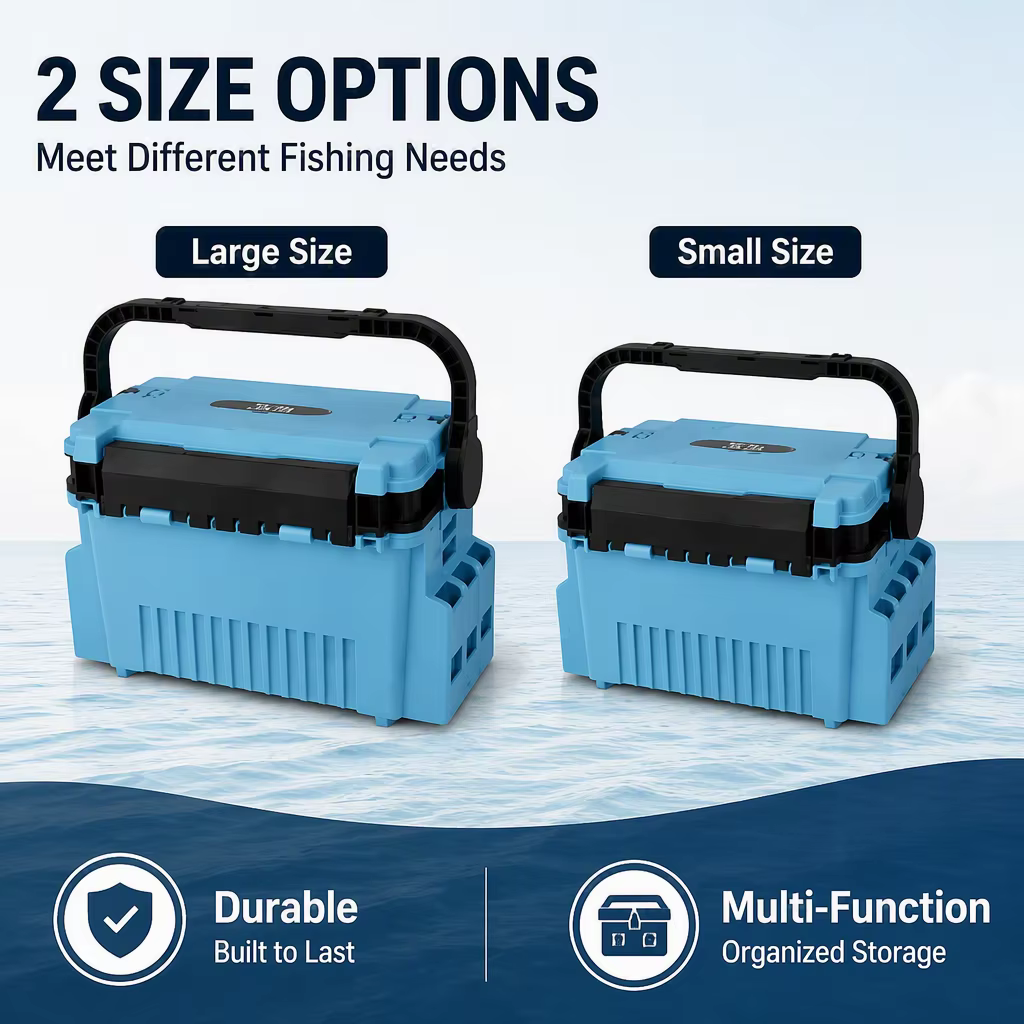Caja de Aparejos de Pesca Impermeable con Asa – 2 Compartimentos para Señuelos y Anzuelos - imagen 4