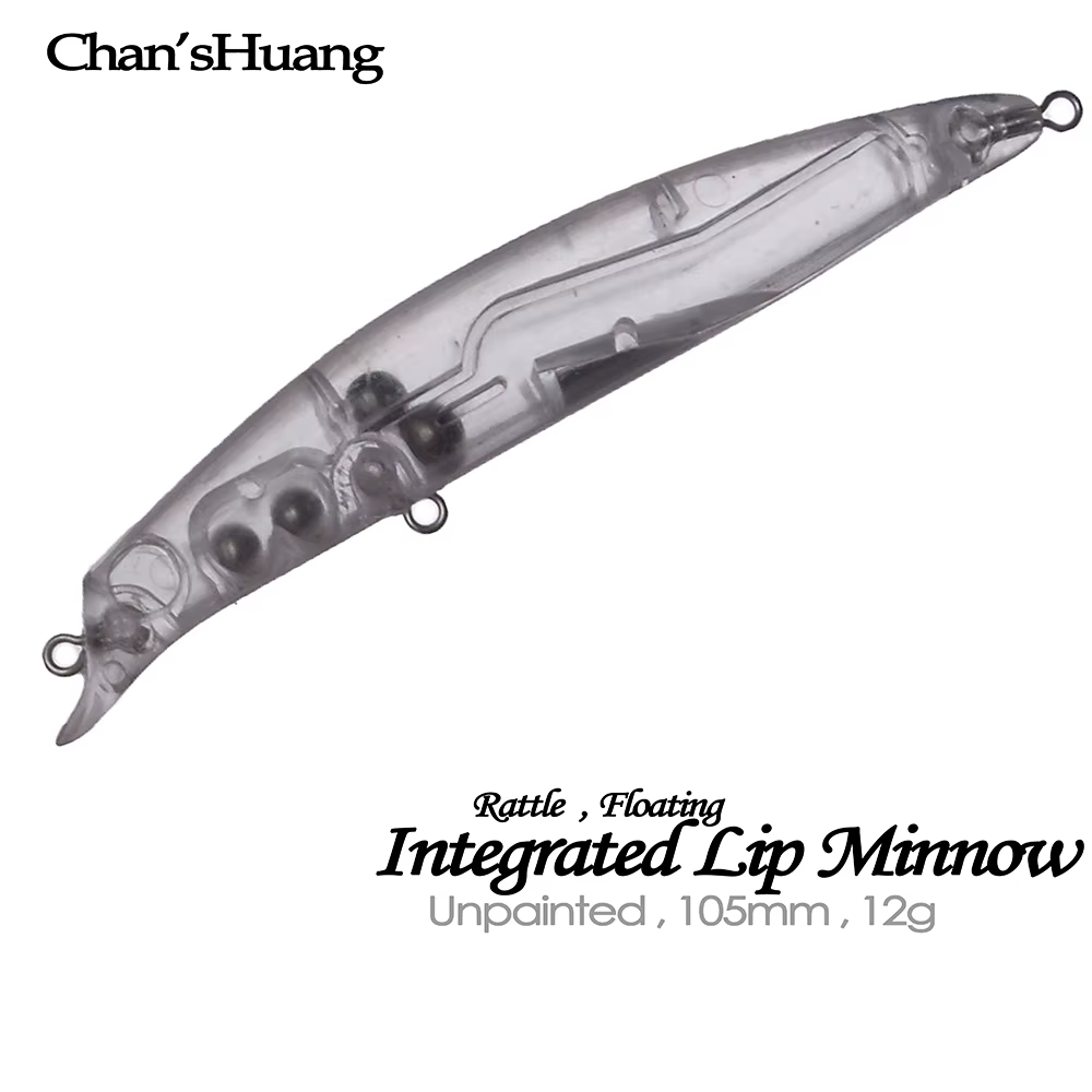 Chan'sHuang Minnow 105mm 12g – Señuelo sonadero blanco sin pintar