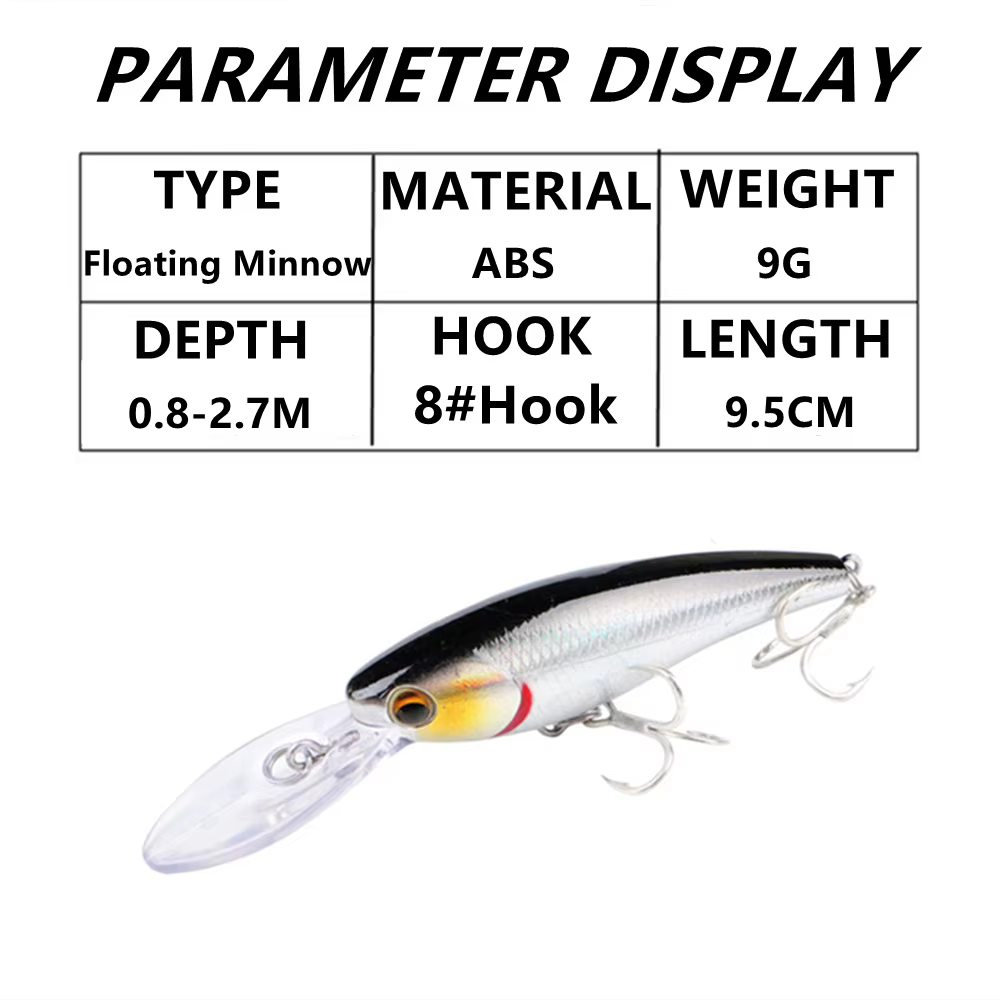 Crankbait flotante señuelo con ojos 3D para pesca de lucio y carpa - imagen 3