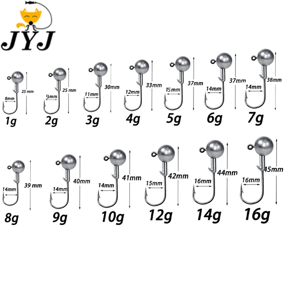 JYJ anzuelos jig head para vinilos lubina cabeza redonda