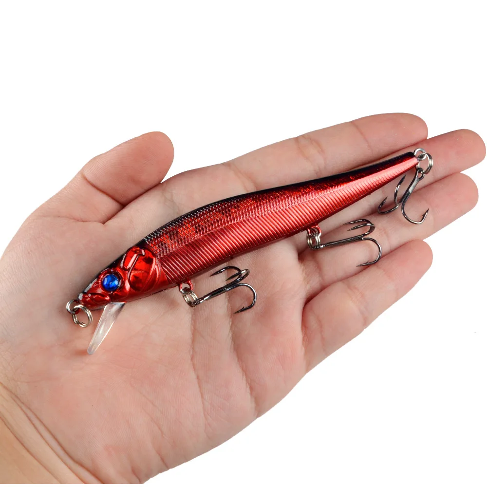 Minnow Crankbait con anzuelos triples – Ojos duros 3D para lucio