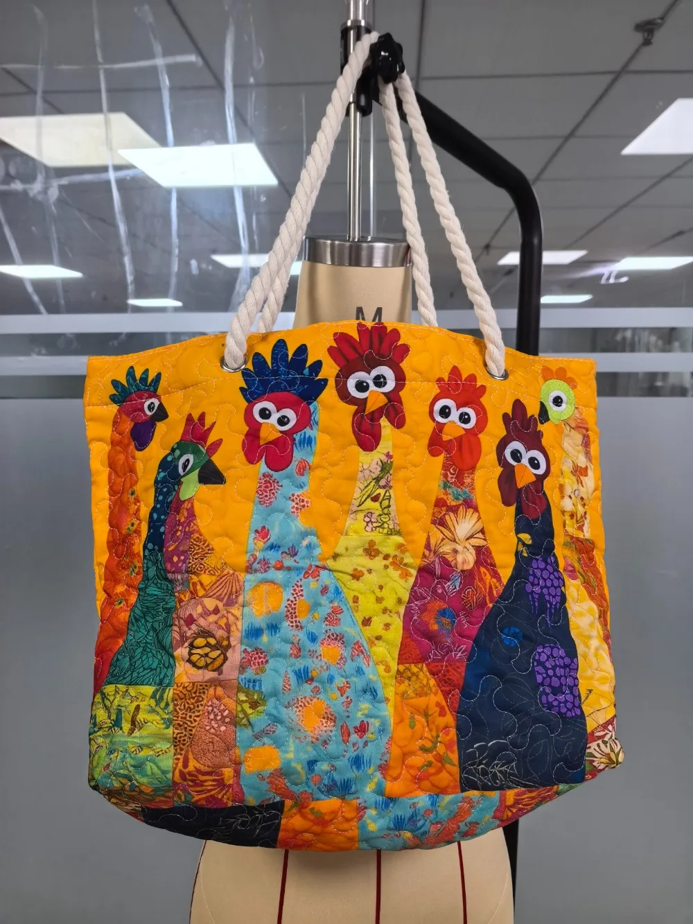 Detalle del patrón y la forma del bolso