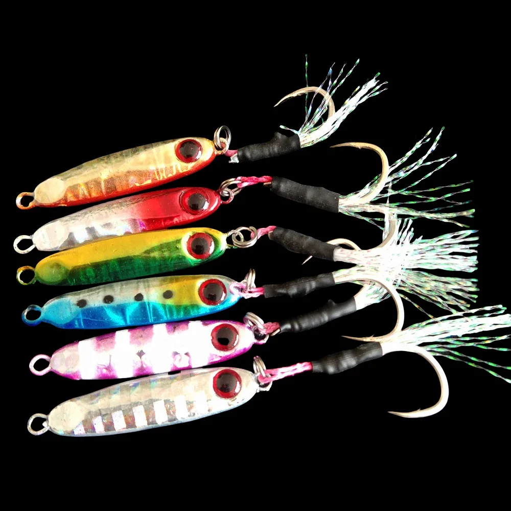 Set completo de 12 mini spoon jigs Swolfy con anzuelo simple