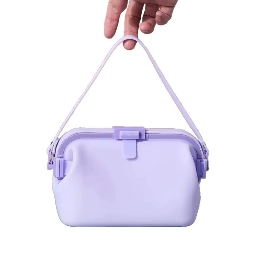 Bolso de silicona con cierre completamente cerrado