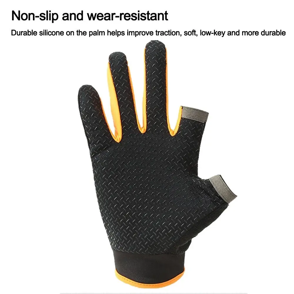Guantes de pesca táctiles, medio dedo, cómodos para conducción - imagen 4