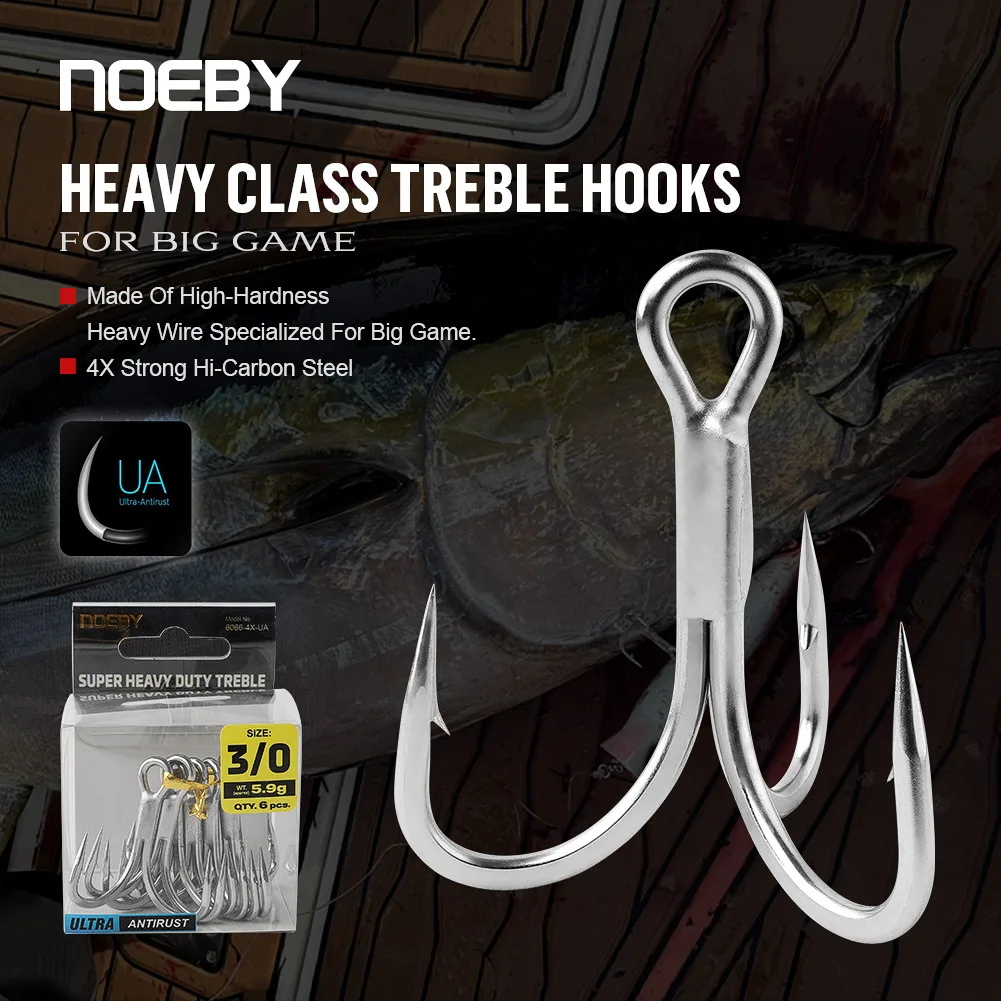 NOEBY 6066 4X Anzuelo triple clase pesada para tiburón y gran juego - imagen 5
