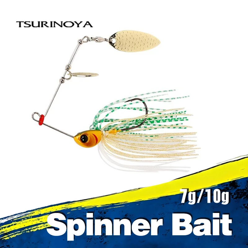 TSURINOYA señuelo giratorio metal con falda goma lentejuelas lucio