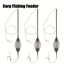 Kit de pesca para carpa con feeder de jaula abierta y hair rig