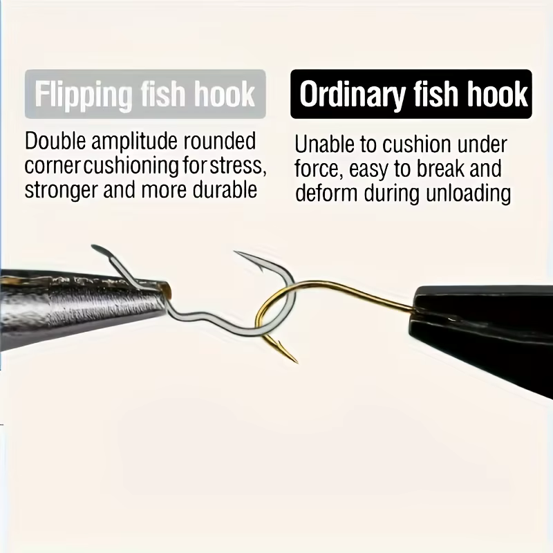 Anzuelos con Tapa Automática – Triple Púa Antivuelco para Pesca - imagen 5