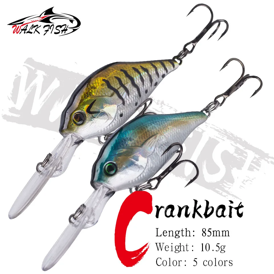 Crankbait flotante Walk Fish 85mm – Ojos 3D – Profundidad 1-3m
